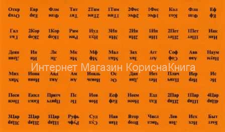 Указатели книг Библии (индексы) Одноцветные оранжевый фон купить в  Христианский магазин КориснаКнига