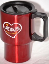 Термокружки "Jesus" (сердце), красная  400мл. ХП